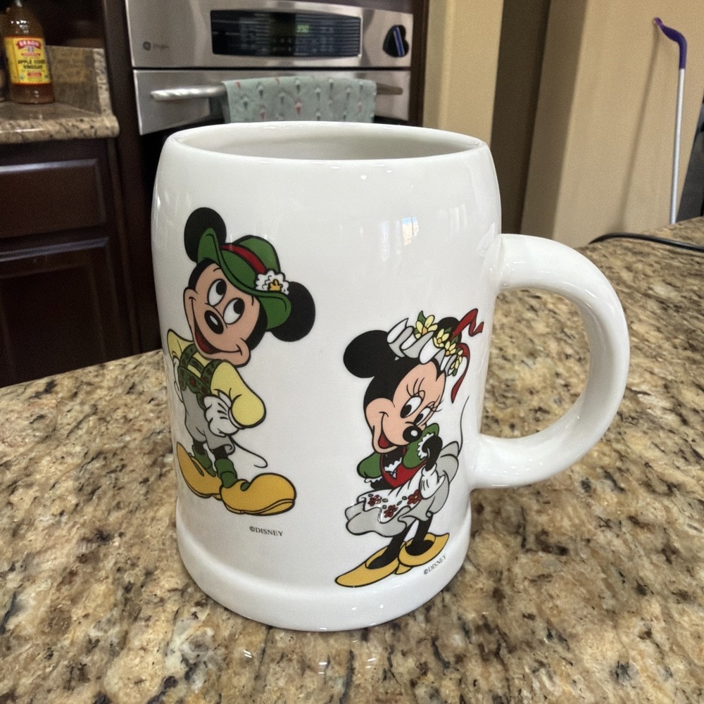 Vintage Disney Mickey & Minnie Mug Reutter Oktoberfest Germany Porcelain Mug